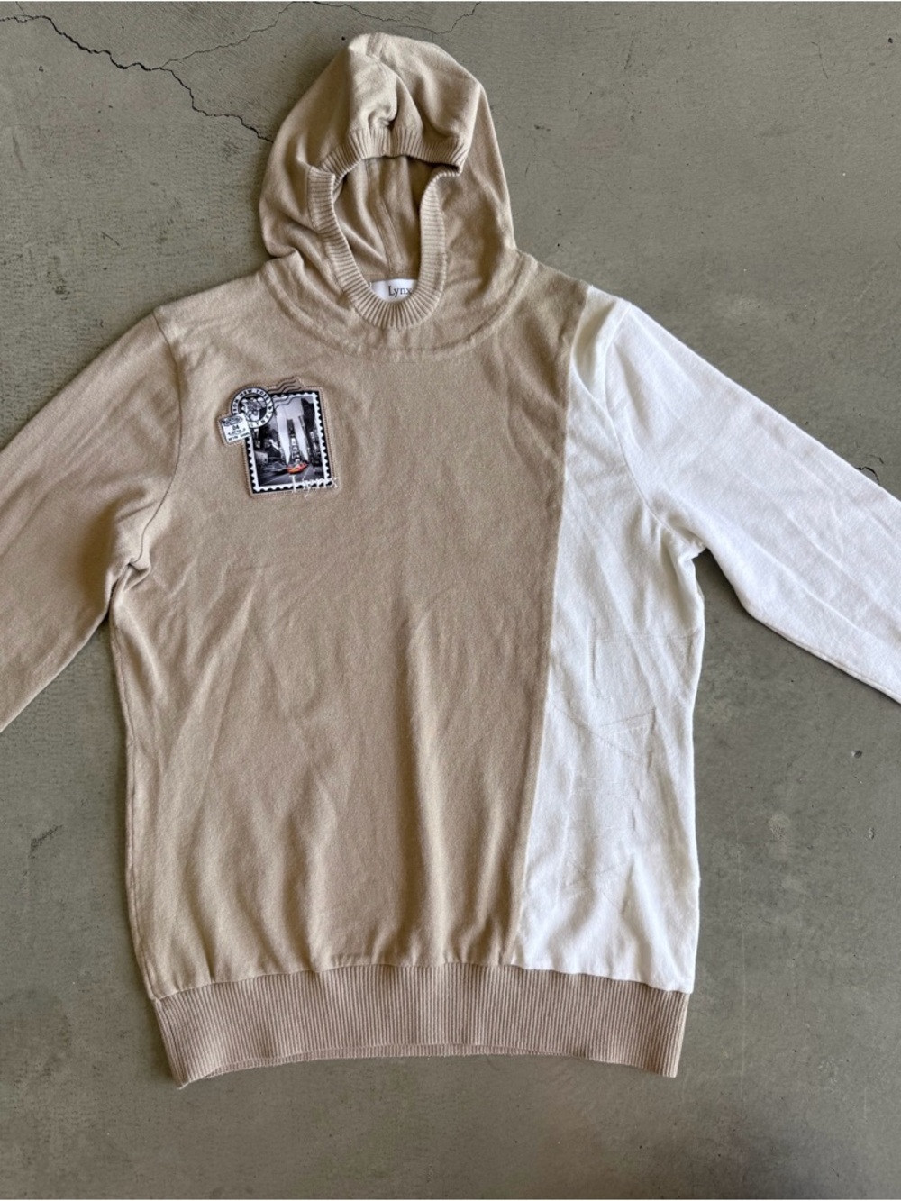 Lynx / Hooded Knit Sweater / Beige Tan
